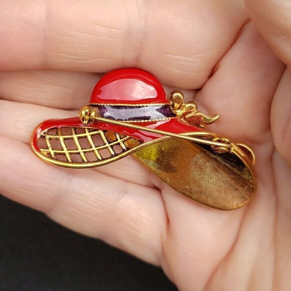 Vintage 2004 Avon Red Hat Society Fancy Hat Pin in Original Box - Picture 8 of 8